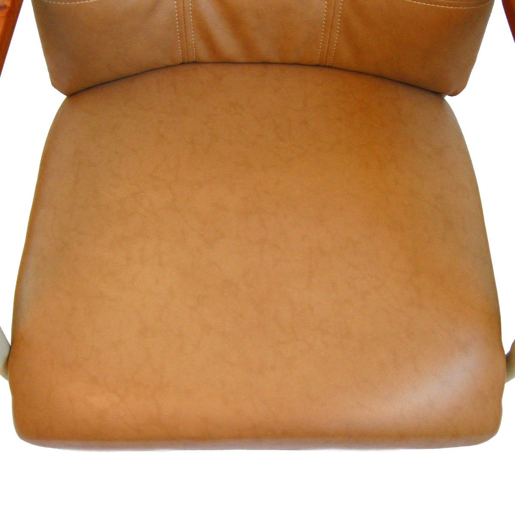 Swivel Tilt Caster Arm Chair in Buff Polyurethane G4405
