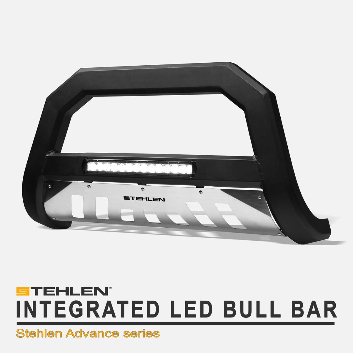 Matte Black Aluminum LED Bull Bar with Skid Plate S151524