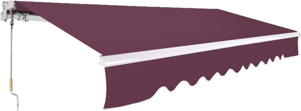 Beige 10 x 8 FT Retractable Patio Awning Canopy G822371