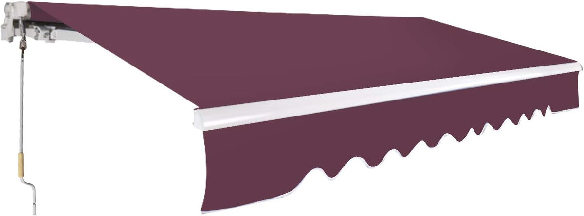 Beige 10 x 8 FT Retractable Patio Awning Canopy G822371