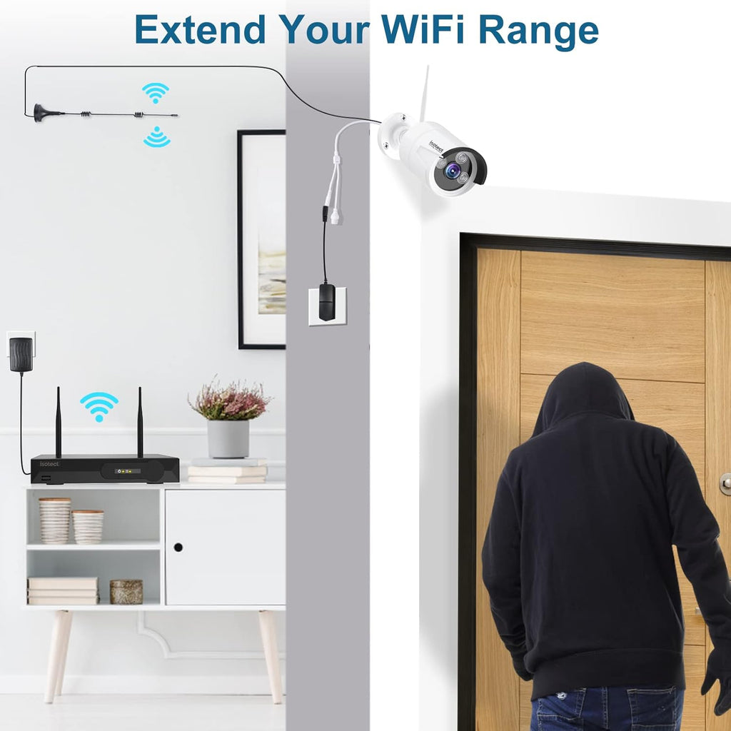 11.6" 8CH 3MP CCTV Security System with 6 IP66 Waterproof Cameras and 2TB HDD I183