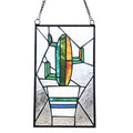 Prickly Pear Cactus Glass Window Panel S264235
