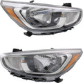 Hyundai Accent Headlight Assembly 2015 2016 Pair Halogen U303